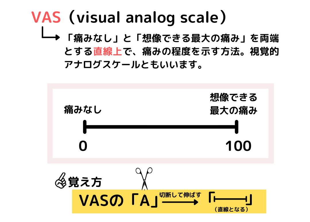 VAS（visual analog scale）