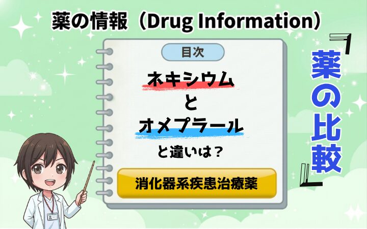 【消化器系疾患治療薬】ネキシウムとオメプラールの違いは？S体や代謝の個人差を徹底比較