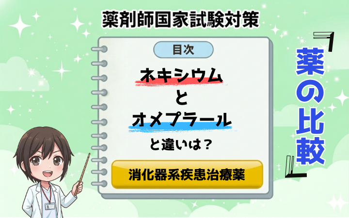 【消化器系疾患治療薬】ネキシウムとオメプラールの違いは？S体や代謝の個人差を徹底比較