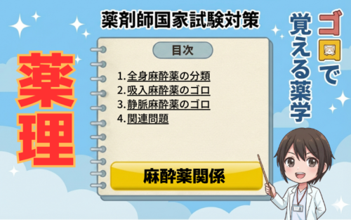 【薬剤師国家試験】吸入麻酔薬と静脈麻酔薬のゴロ教えます!(ゴロで覚える薬学)